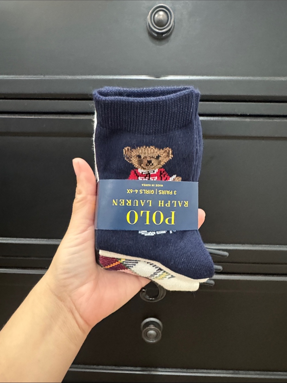 Polo Ralph Lauren three pairs of girls' socks in size 4-6X